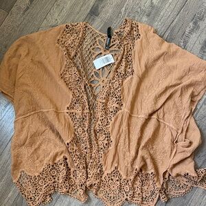 Torrid Women's Lace Kimono Cardigan - Tan